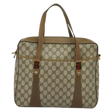 GUCCI GG Supreme Web Sherry Line Bag PVC 2way Beige Gold 40 02 015 Auth yk18574 - 0