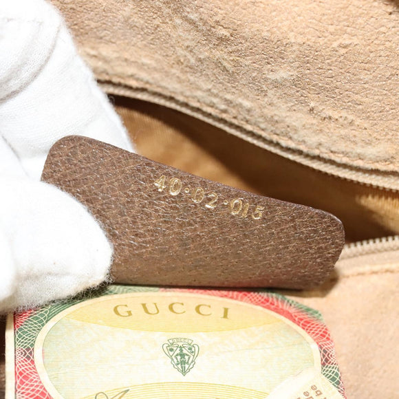 GUCCI GG Supreme Web Sherry Line Bag PVC 2way Beige Gold 40 02 015 Auth yk18574