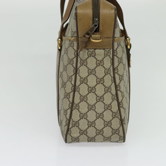 GUCCI GG Supreme Web Sherry Line Bag PVC 2way Beige Gold 40 02 015 Auth yk18574