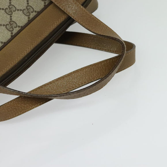 GUCCI GG Supreme Web Sherry Line Bag PVC 2way Beige Gold 40 02 015 Auth yk18574