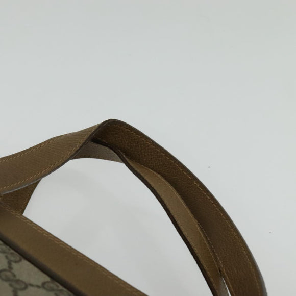 GUCCI GG Supreme Web Sherry Line Bag PVC 2way Beige Gold 40 02 015 Auth yk18574