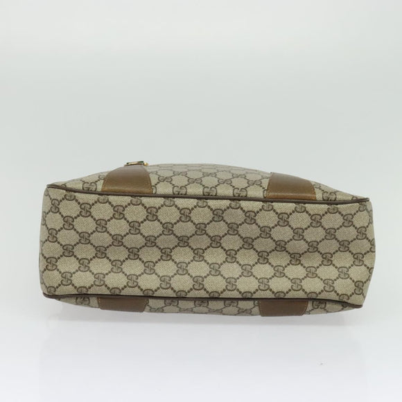 GUCCI GG Supreme Web Sherry Line Bag PVC 2way Beige Gold 40 02 015 Auth yk18574