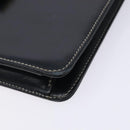 Christian Dior Chain Shoulder Bag Leather Navy Gold Auth yk18586-10