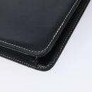 Christian Dior Chain Shoulder Bag Leather Navy Gold Auth yk18586-12