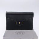 Christian Dior Chain Shoulder Bag Leather Navy Gold Auth yk18586-22