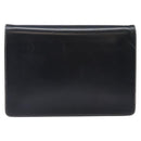 Christian Dior Chain Shoulder Bag Leather Navy Gold Auth yk18586-3