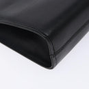 Salvatore Ferragamo Gancini Chain Shoulder Bag Leather Black Gold Auth yk18587-16