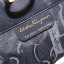 Salvatore Ferragamo Gancini Chain Shoulder Bag Leather Black Gold Auth yk18587-12