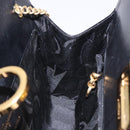 Salvatore Ferragamo Gancini Chain Shoulder Bag Leather Black Gold Auth yk18587-17