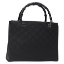 GUCCI Bamboo GG Canvas Hand Bag Black 002 1016 Auth yk18592-1
