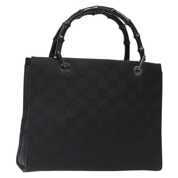 GUCCI Bamboo GG Canvas Handtasche Schwarz 002 1016 Auth yk18592