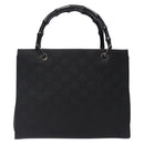 GUCCI Bamboo GG Canvas Hand Bag Black 002 1016 Auth yk18592-2