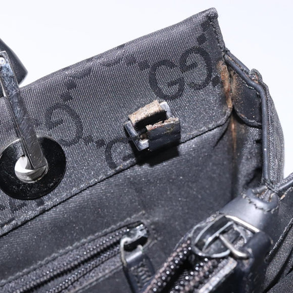 GUCCI Bamboo GG Canvas Hand Bag Black 002 1016 Auth yk18592