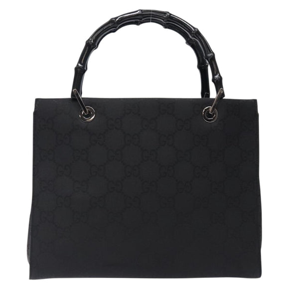 GUCCI Bamboo GG Canvas Handtasche Schwarz 002 1016 Auth yk18592
