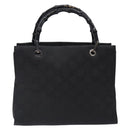 GUCCI Bamboo GG Canvas Hand Bag Black 002 1016 Auth yk18592-3