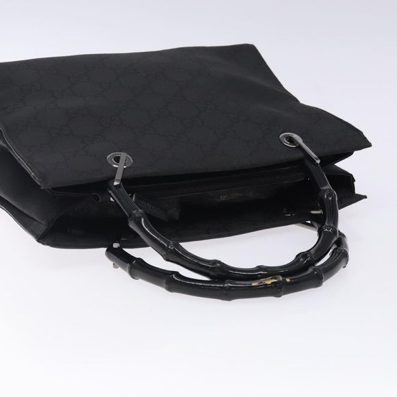 GUCCI Bamboo GG Canvas Handtasche Schwarz 002 1016 Auth yk18592