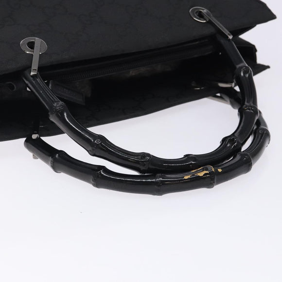 GUCCI Bamboo GG Canvas Handtasche Schwarz 002 1016 Auth yk18592