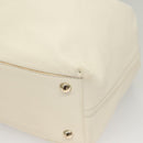 SAINT LAURENT Tote Bag Leather Reversible White Gold 168484 Auth yk18601-15