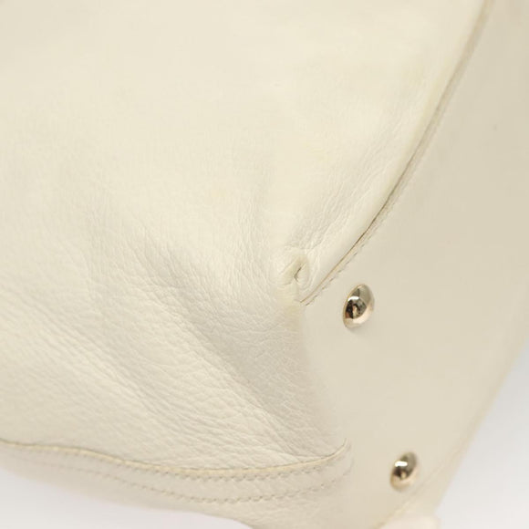 SAINT LAURENT Tote Bag Leather Reversible White Gold 168484 Auth yk18601