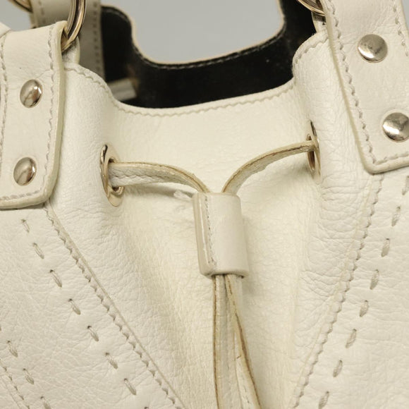 SAINT LAURENT Tote Bag Leather Reversible White Gold 168484 Auth yk18601