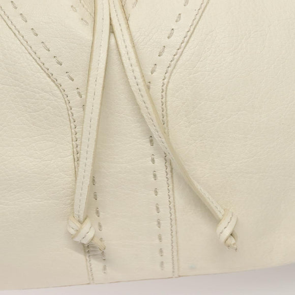 SAINT LAURENT Tote Bag Leather Reversible White Gold 168484 Auth yk18601