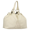 SAINT LAURENT Tote Bag Leather Reversible White Gold 168484 Auth yk18601-1