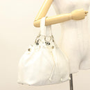 SAINT LAURENT Tote Bag Leather Reversible White Gold 168484 Auth yk18601-21