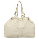 SAINT LAURENT Tote Bag Leather Reversible White Gold 168484 Auth yk18601-2