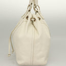 SAINT LAURENT Tote Bag Leather Reversible White Gold 168484 Auth yk18601-3