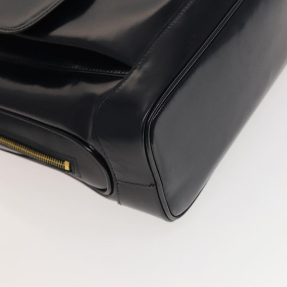 GUCCI Shoulder Bag Patent leather Navy Gold 001 090 1649 Auth yk18606