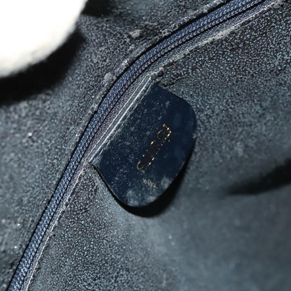 GUCCI Shoulder Bag Patent leather Navy Gold 001 090 1649 Auth yk18606