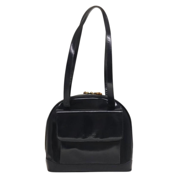 GUCCI Shoulder Bag Patent leather Navy Gold 001 090 1649 Auth yk18606