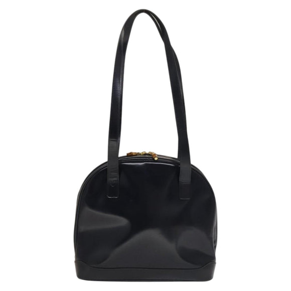 GUCCI Shoulder Bag Patent leather Navy Gold 001 090 1649 Auth yk18606