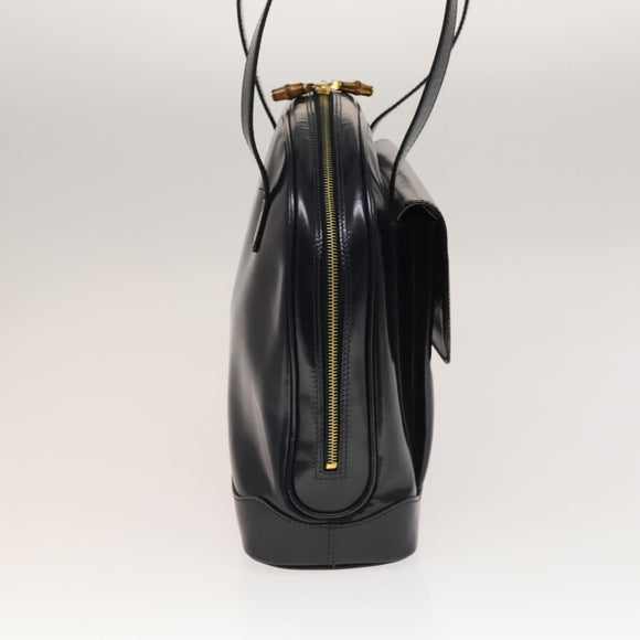 GUCCI Shoulder Bag Patent leather Navy Gold 001 090 1649 Auth yk18606