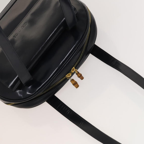 GUCCI Shoulder Bag Patent leather Navy Gold 001 090 1649 Auth yk18606