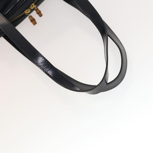 GUCCI Shoulder Bag Patent leather Navy Gold 001 090 1649 Auth yk18606