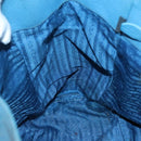 PRADA Tote Bag Leather Blue Gold Auth yk18608-20