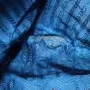 PRADA Tote Bag Leather Blue Gold Auth yk18608-11