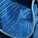 PRADA Tote Bag Leather Blue Gold Auth yk18608-22