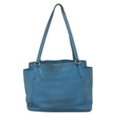 PRADA Tote Bag Leather Blue Gold Auth yk18608-2