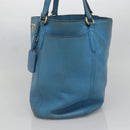 PRADA Tote Bag Leather Blue Gold Auth yk18608-4