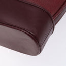 CARTIER Shoulder Bag Leather Bordeaux Gold Auth yk18612-10