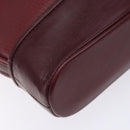 CARTIER Shoulder Bag Leather Bordeaux Gold Auth yk18612-11