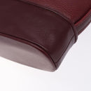 CARTIER Shoulder Bag Leather Bordeaux Gold Auth yk18612-12