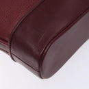 CARTIER Shoulder Bag Leather Bordeaux Gold Auth yk18612-13
