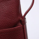 CARTIER Shoulder Bag Leather Bordeaux Gold Auth yk18612-15