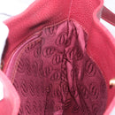 CARTIER Shoulder Bag Leather Bordeaux Gold Auth yk18612-19