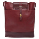 CARTIER Shoulder Bag Leather Bordeaux Gold Auth yk18612-2