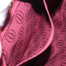 CARTIER Shoulder Bag Leather Bordeaux Gold Auth yk18612-21