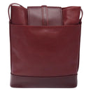 CARTIER Shoulder Bag Leather Bordeaux Gold Auth yk18612-3